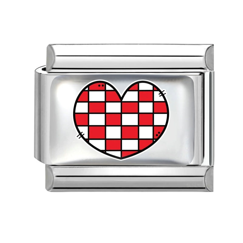 Wholesale Modular Stainless Steel Bracelet with Heart and Sun Motif DIY Craft Supply for Boutique Resale