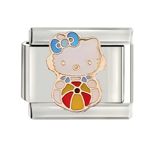 Wholesale Italian Charm Starter Bracelets DIY square Single Section Creative Stainless Steel Composable Bracelet
