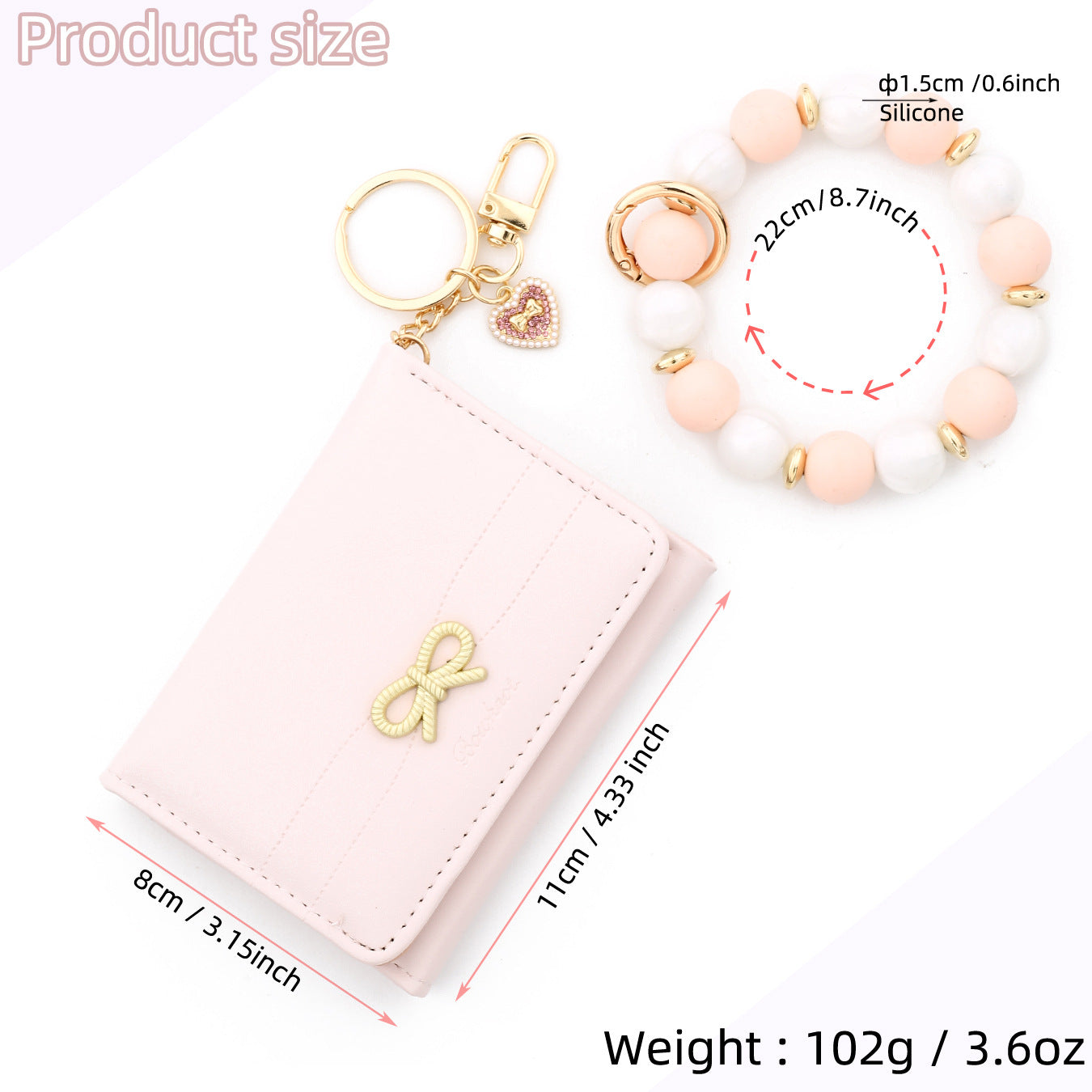 Wholesale Butterfly Card Bag Silicone Bead Bracelet Wristlet Keychain