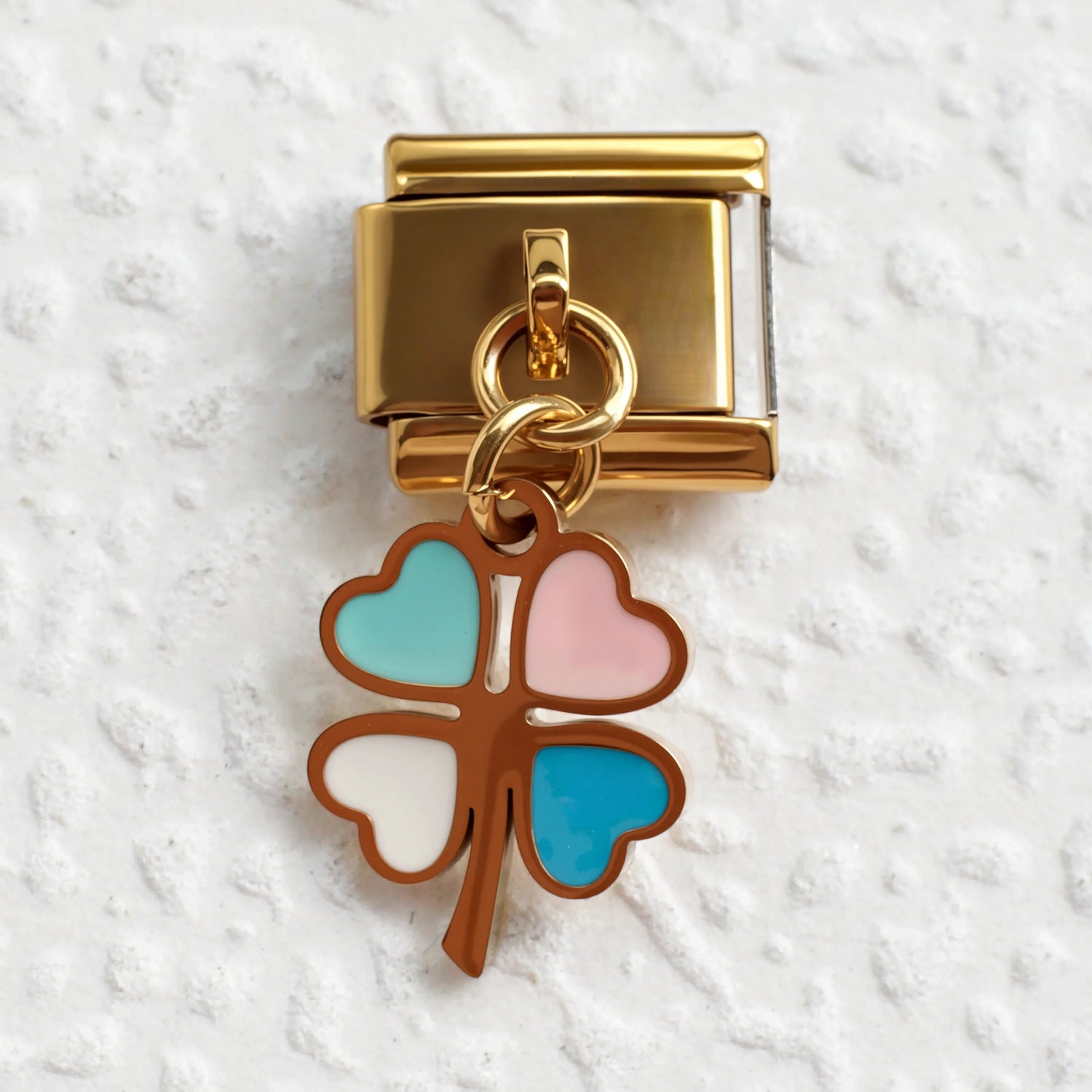 Wholesale Heart Lucky Clover Stainless Steel Italian Charms DIY Bracelet Jewelry Accessory