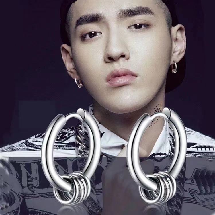 Wholesale Titanium Steel Dragon Pattern Earrings Trendy Korean Style for Men Everyday Wear Jewelry Accessory