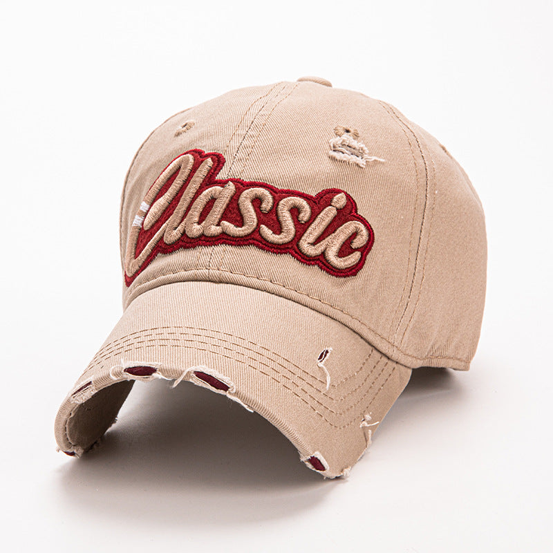 Wholesale  washed cloth classic embroidered letters baseball cap