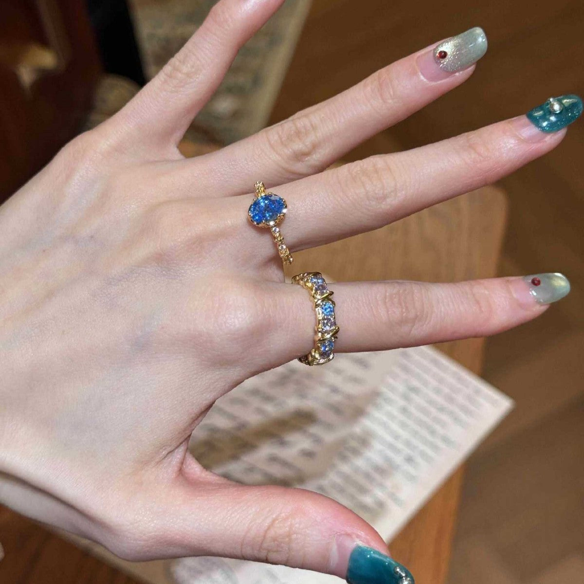 Wholesale Blue Zircon Cross Shaped Ring,  Trendy Fashion Accessory for Everyday Wear
