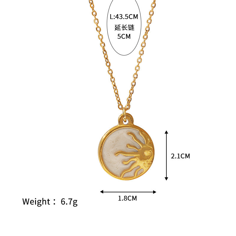 Wholesale Stainless Steel Sun Moon Pendant Necklace