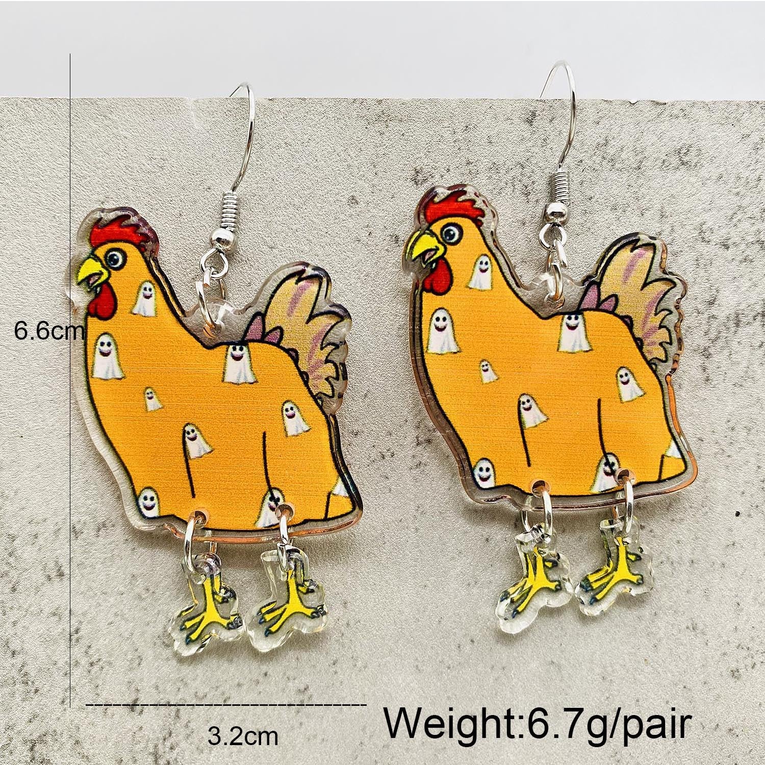 Wholesale Halloween Christmas Rooster Acrylic Earrings ACC-ES-ChenY053