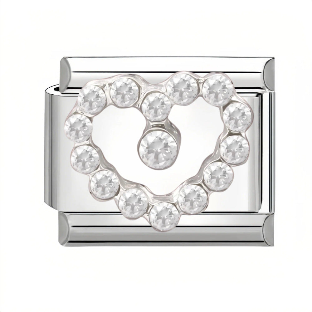 Wholesale Titanium Steel DIY Jewelry Charms Heart Flower Design Craft Supply For Couples