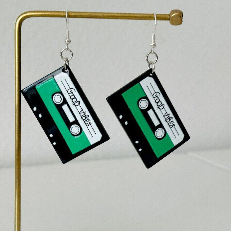 Wholesale Vintage Tape Acrylic Flat Earrings