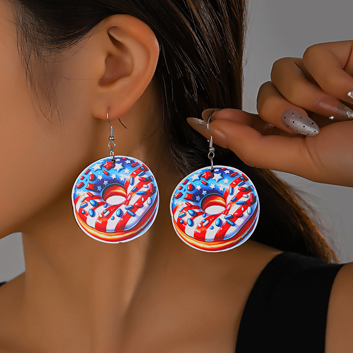 Wholesale  Independence Day Elements Wooden Earrings