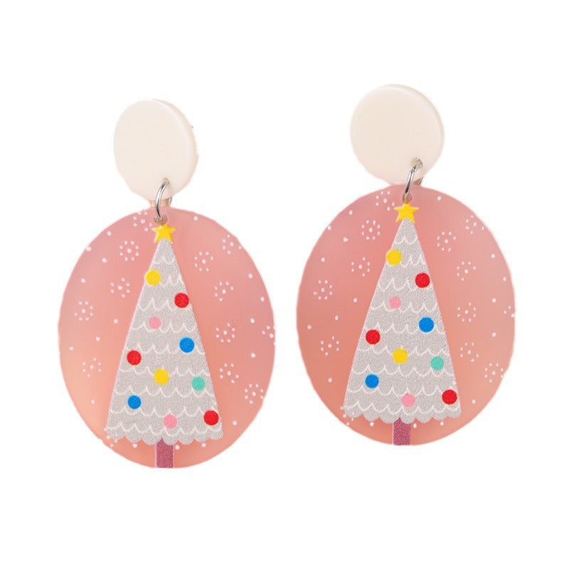 Wholesale Christmas Snowflake Christmas Tree Acrylic Earrings