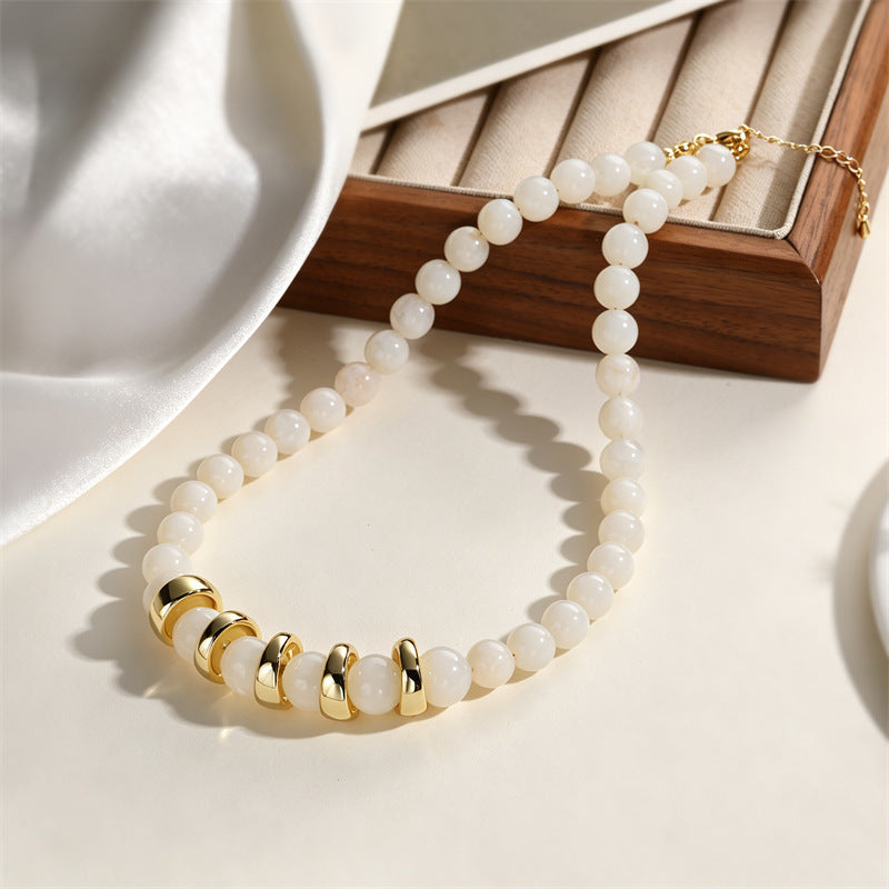 Wholesale Acrylic Round Bead Necklace For Women Trendy Collarbone Chain Handmade Jewelry Accessory For Everyday Wear