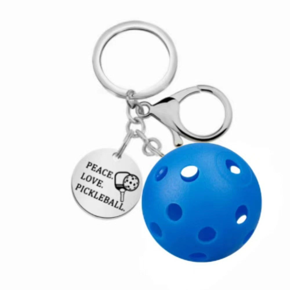 Wholesale Pickleball Stainless Steel Hole Ball Keychains ACC-KC-JinZhu002