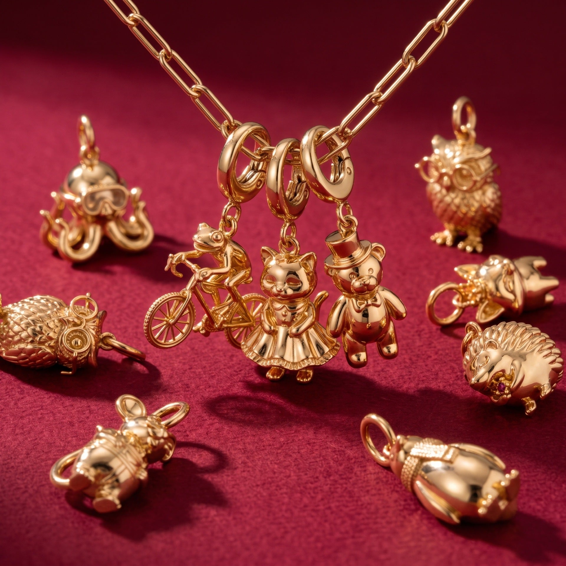Wholesale Trendy Animal Pendant DIY Jewelry Charms Stainless Steel 18K Gold Plated Fashion Accessory Gift