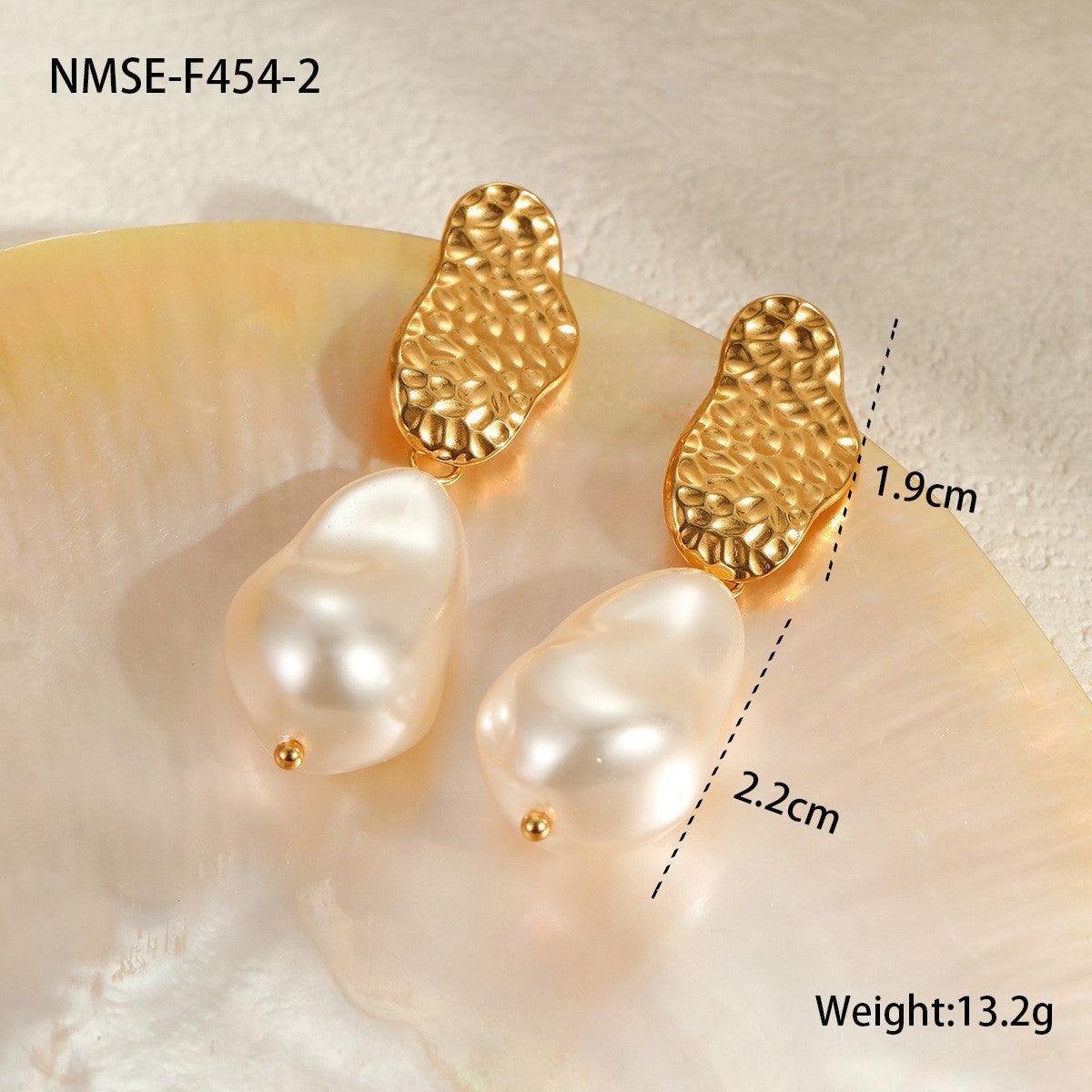 Wholesale  Stainless Steel Earrings Baroque Pearl Earrings