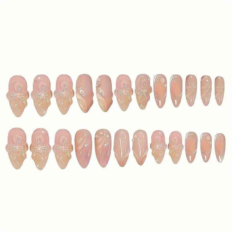 Wholesale 24 Pieces/box 3D Flowers Nails Kits Nail Stickers