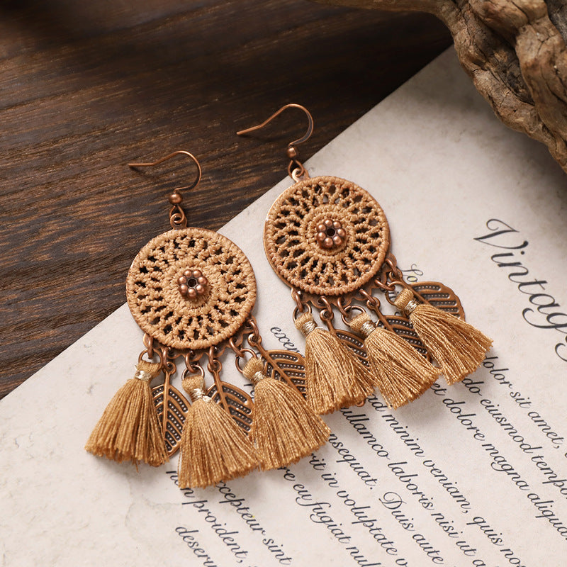 Wholesale Alloy Butterfly Bohemian Earrings Long Tassel Drop Earrings Fashion Accessory for Women Party Wear