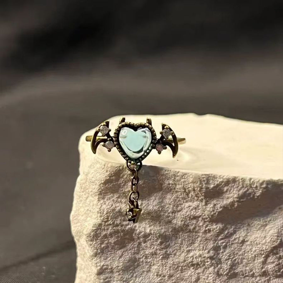 Wholesale Hollow Heart Adjustable Open-Ended Index Finger Ring