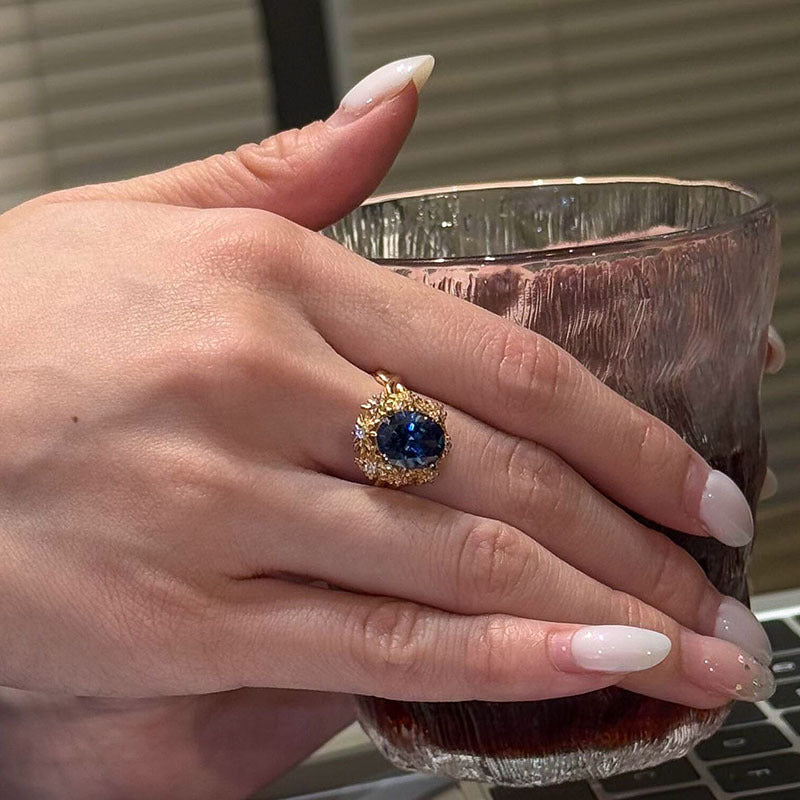 Wholesale Korean Style Retro Champagne Gold Plated Ring - Jewelry Accessory for Everyday Wear and Gift