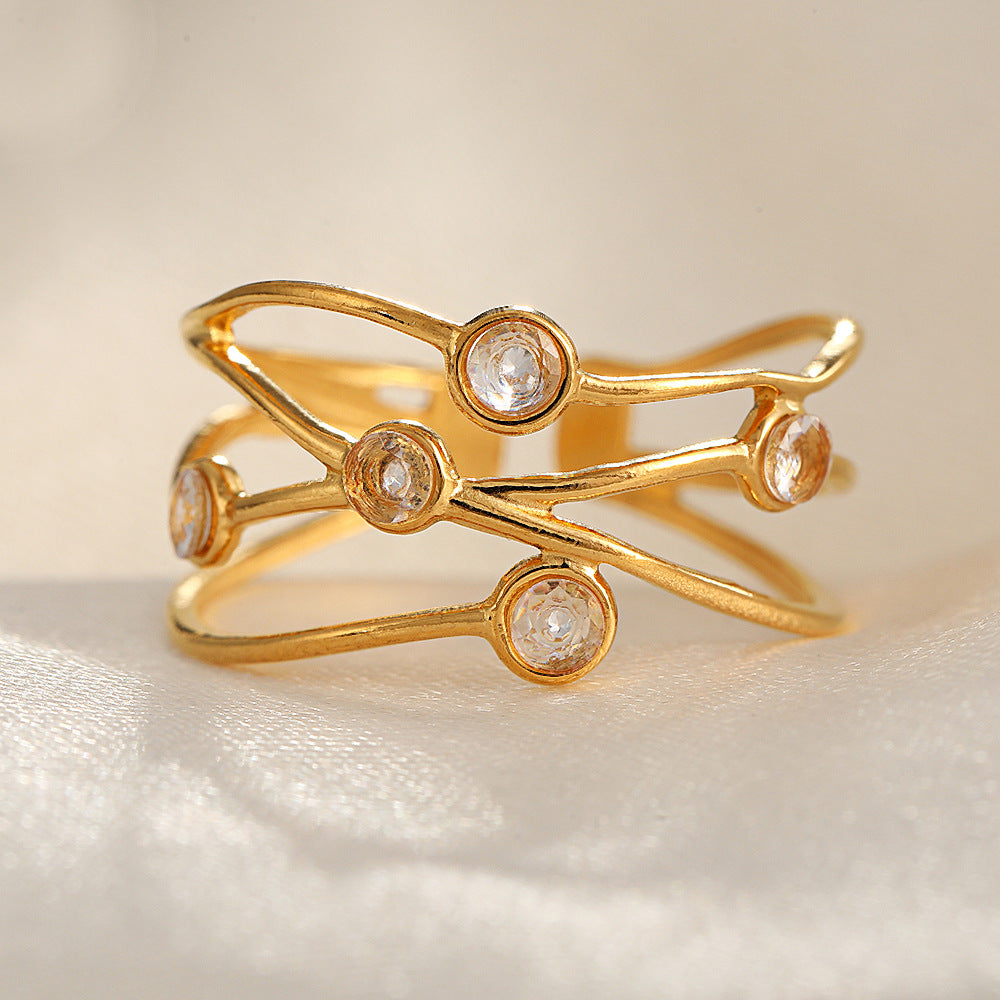 Wholesale Stainless Steel Micro Inlaid Zircon Loose Rings ACC-RS-TaiMei003