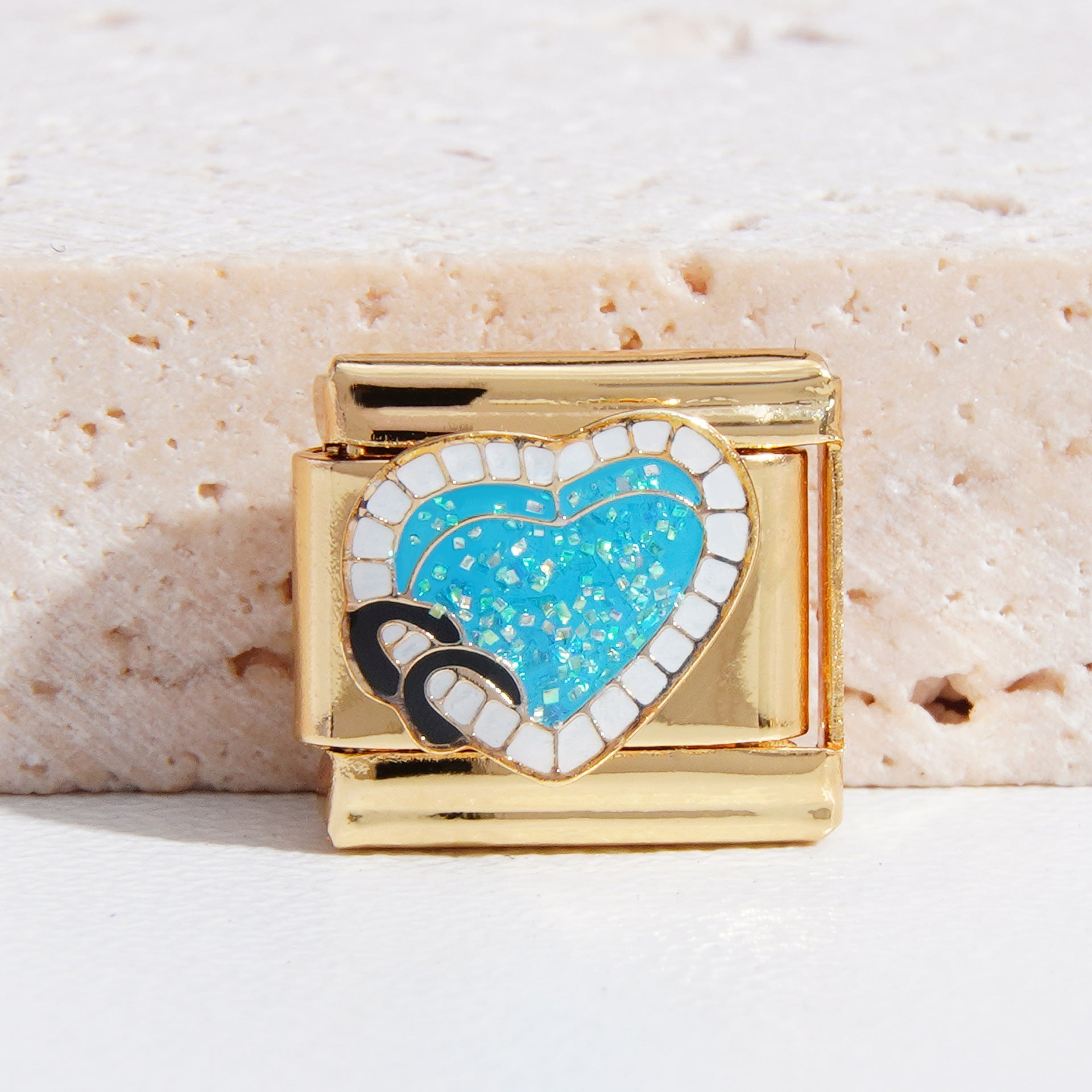 Wholesale Italian Charm Bracelet 9mm DIY Splicing Blue Series Stainless Steel Composable Bracelet