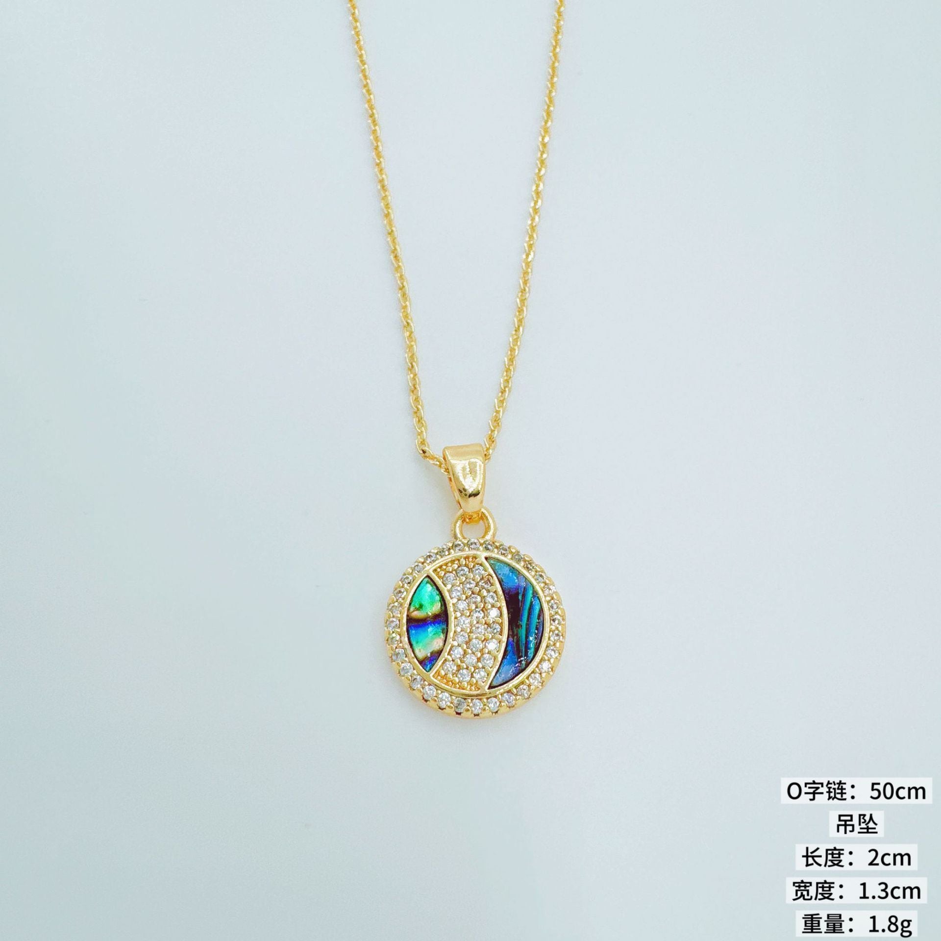 Wholesale Copper Gold Plated Abalone Shell Lotus Pendant Necklace DIY Fashion Accessory Boutique Resale