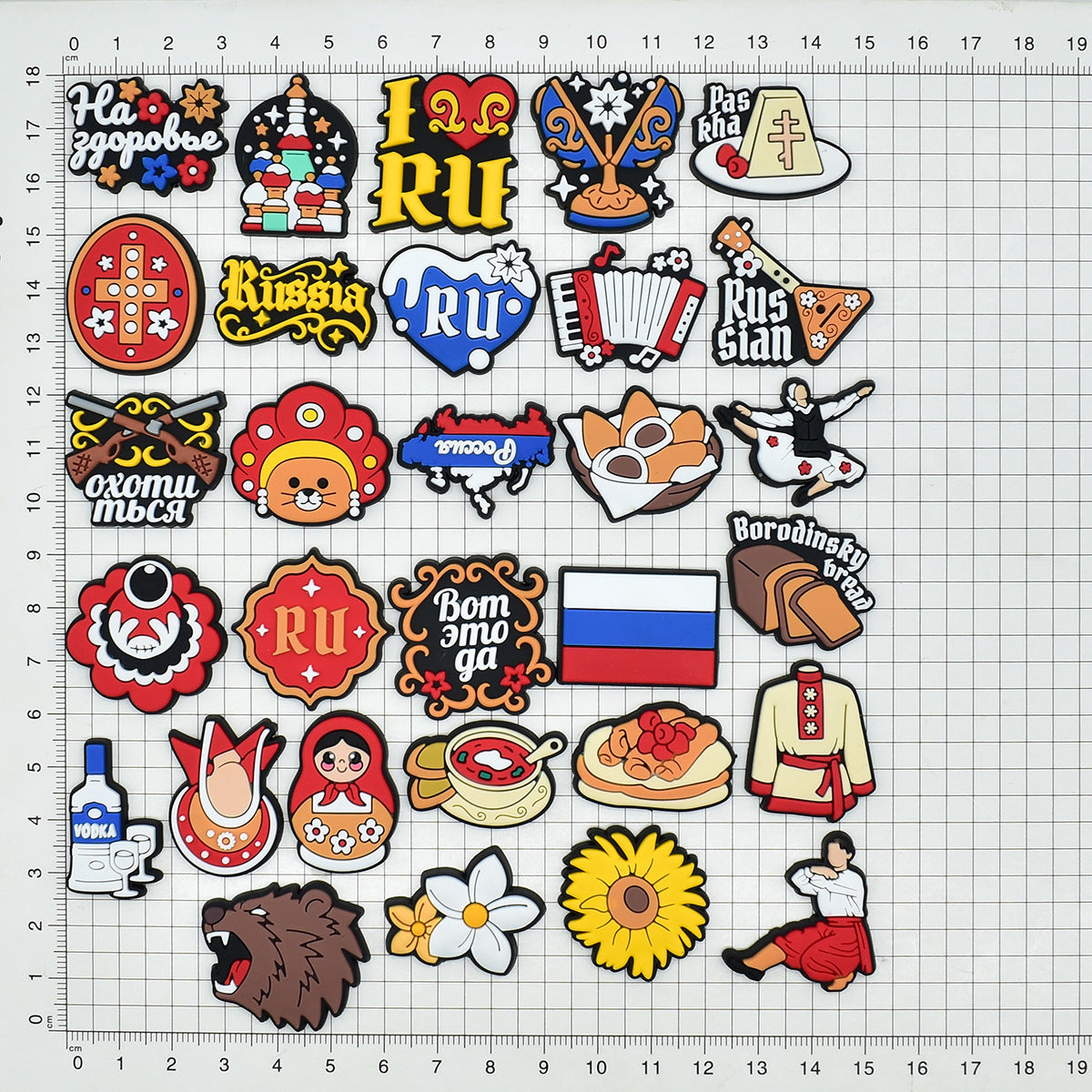 Wholesale Random 200pcs Russian Series Shoe Accessories Shoe Charms