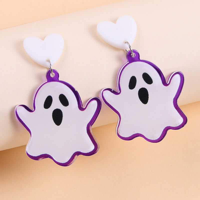 Wholesale Halloween Series Acrylic Earrings Cartoon Spider Personalized Earrings