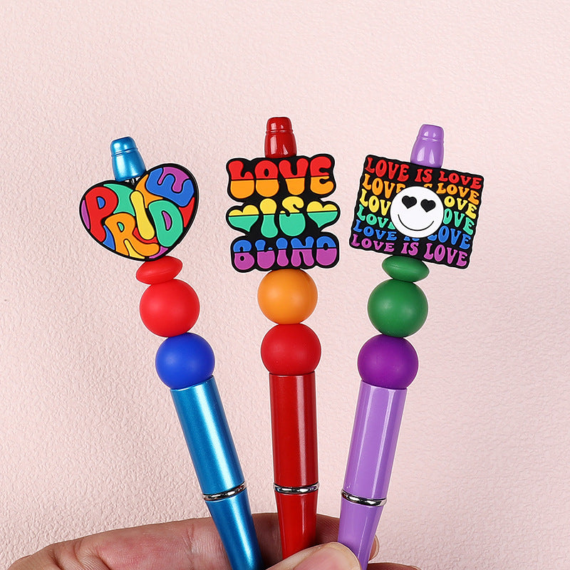 Wholesale 20pcs Rainbow Color Phrases Focal Beads DIY Bead Accessories