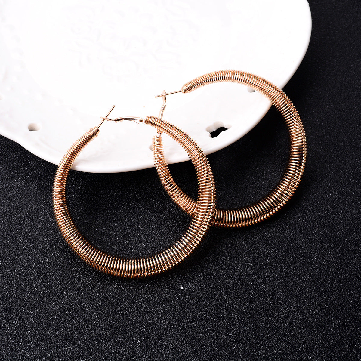Wholesale Electroplated Metal Oversized Hoop Earrings Chic Party Jewelry for Boutique Resale