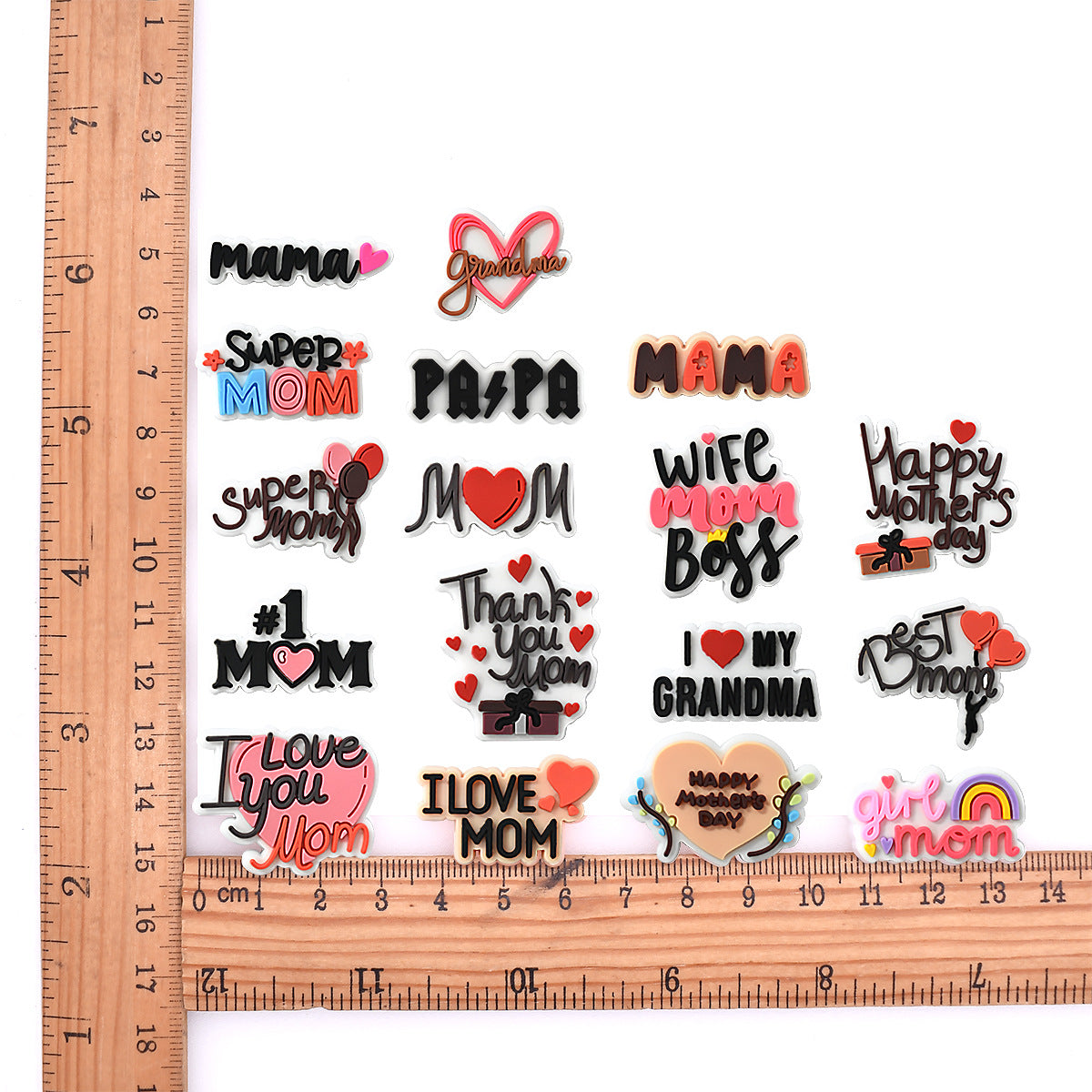 Wholesale Random 100pcs Mother's Day Shoe Buckle Decoration Shoes Charms ACC-SC-RYY030