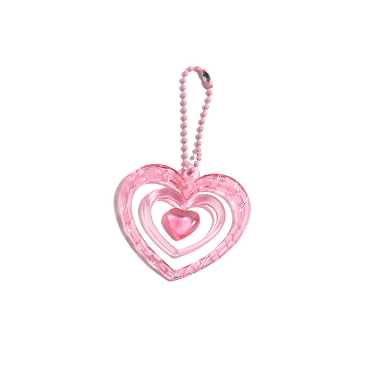 Wholesale Candy Colored Heart-shaped Acrylic Keychain Pendant ACC-KC-HuiMei006