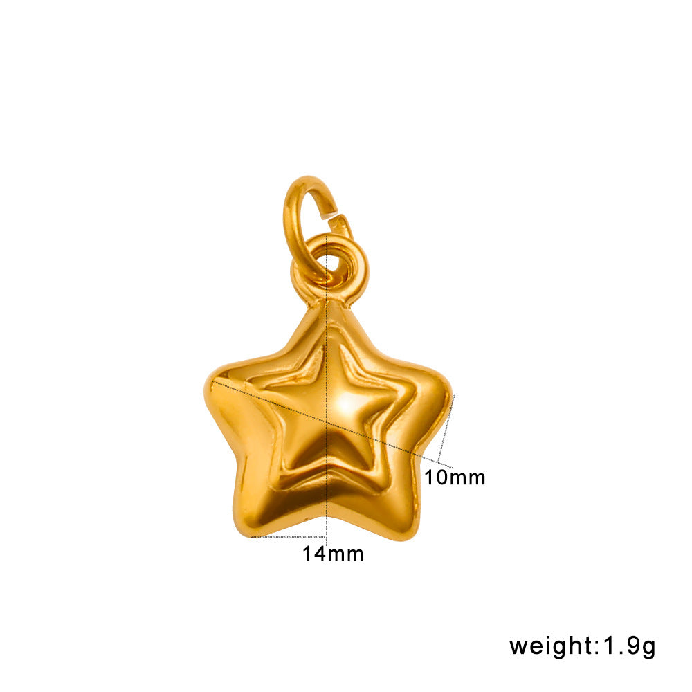 Wholesale Geometric Elephant Zircon Pendant Titanium Steel Gold Plated DIY Jewelry Accessory Fashion Charm For Party Gift And Boutique Resale