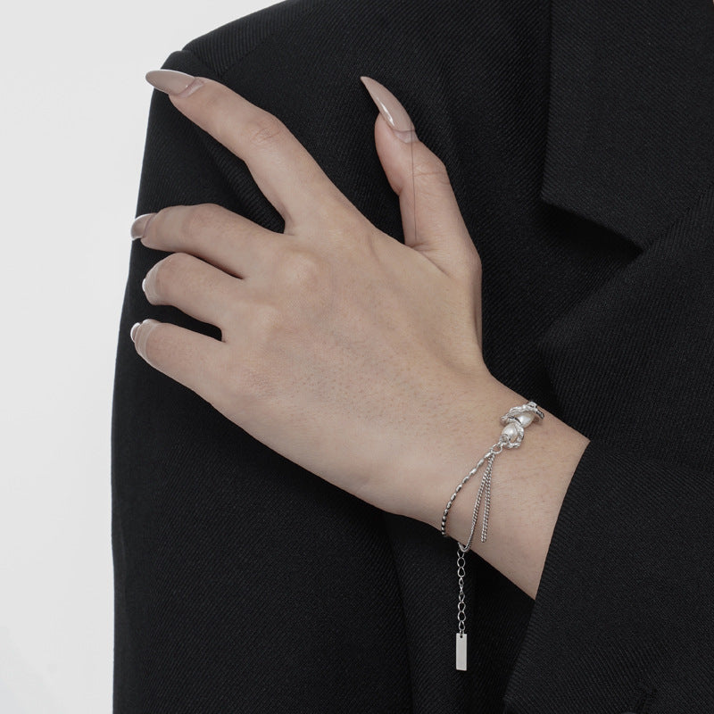 Wholesale S925 Sterling Silver Light Luxury Pearl Bracelet ACC-BT-YWE004