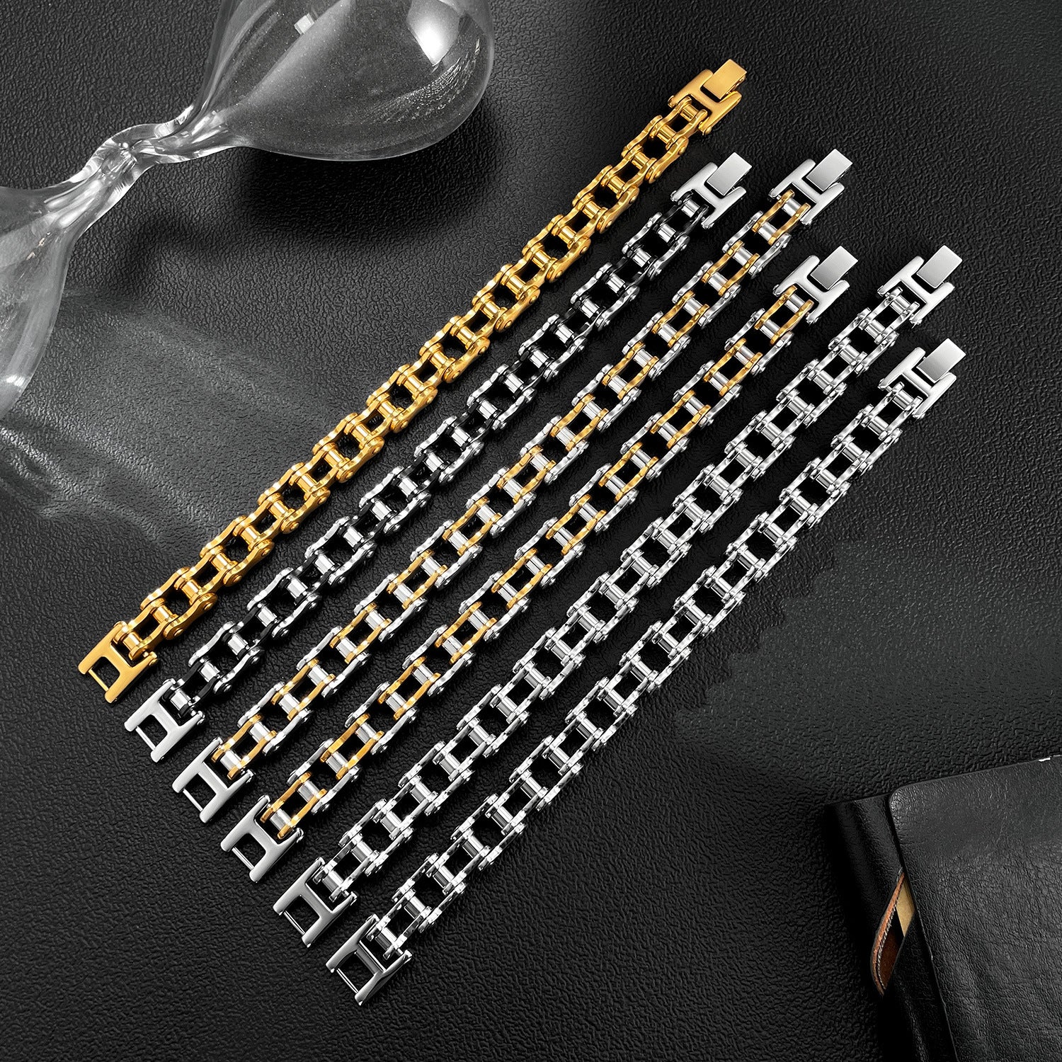 Wholesale Stainless steel men's bracelet rock personality motorcycle chain