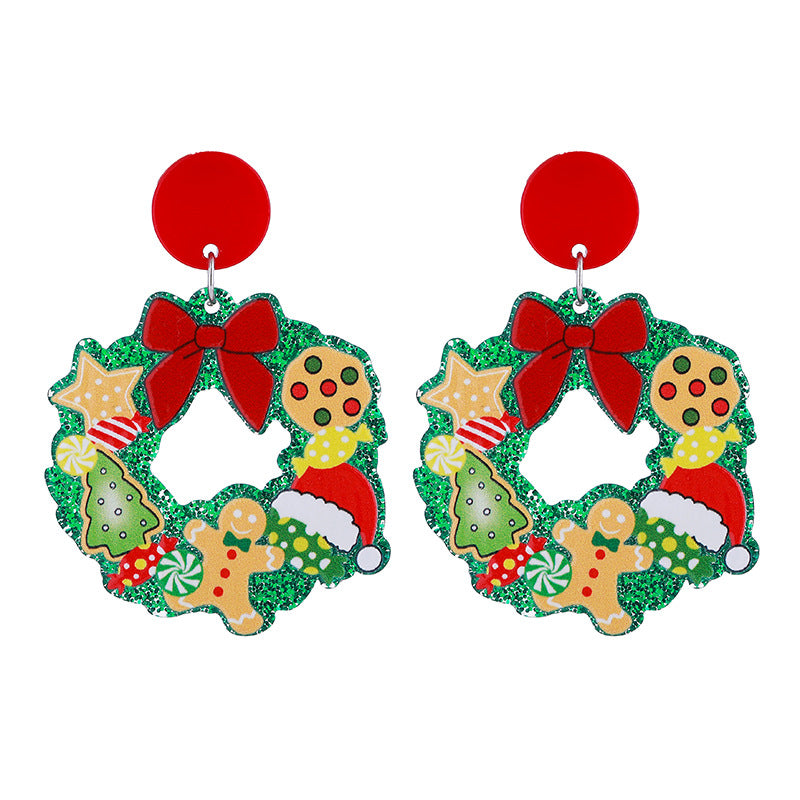 Wholesale New Year Christmas Tree  Acrylic Earrings