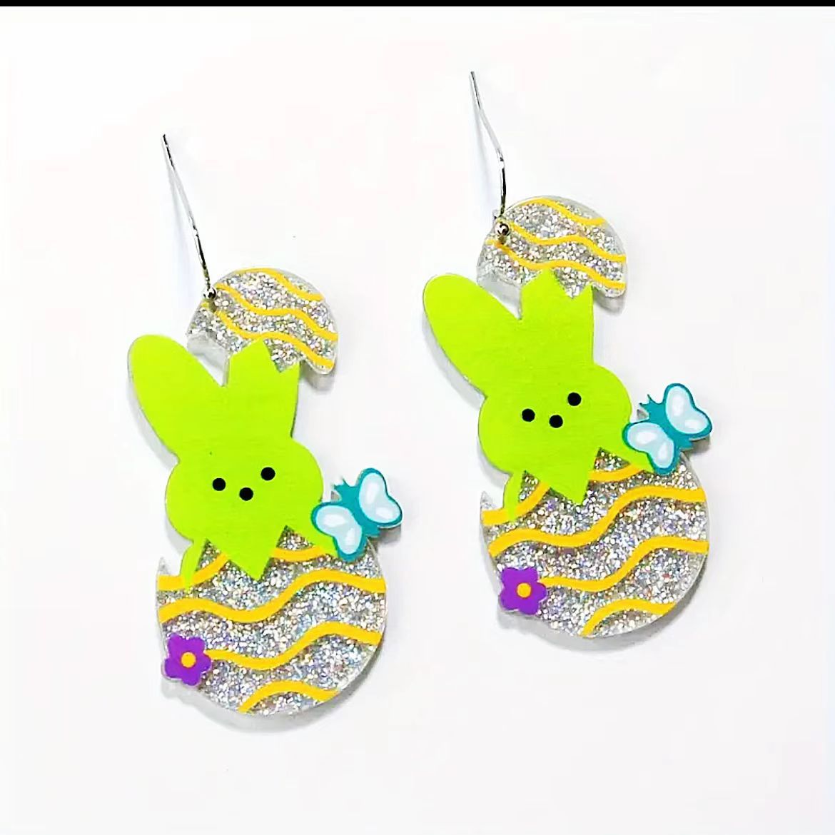 Wholesale  Easter egg  rabbit acrylic earrings