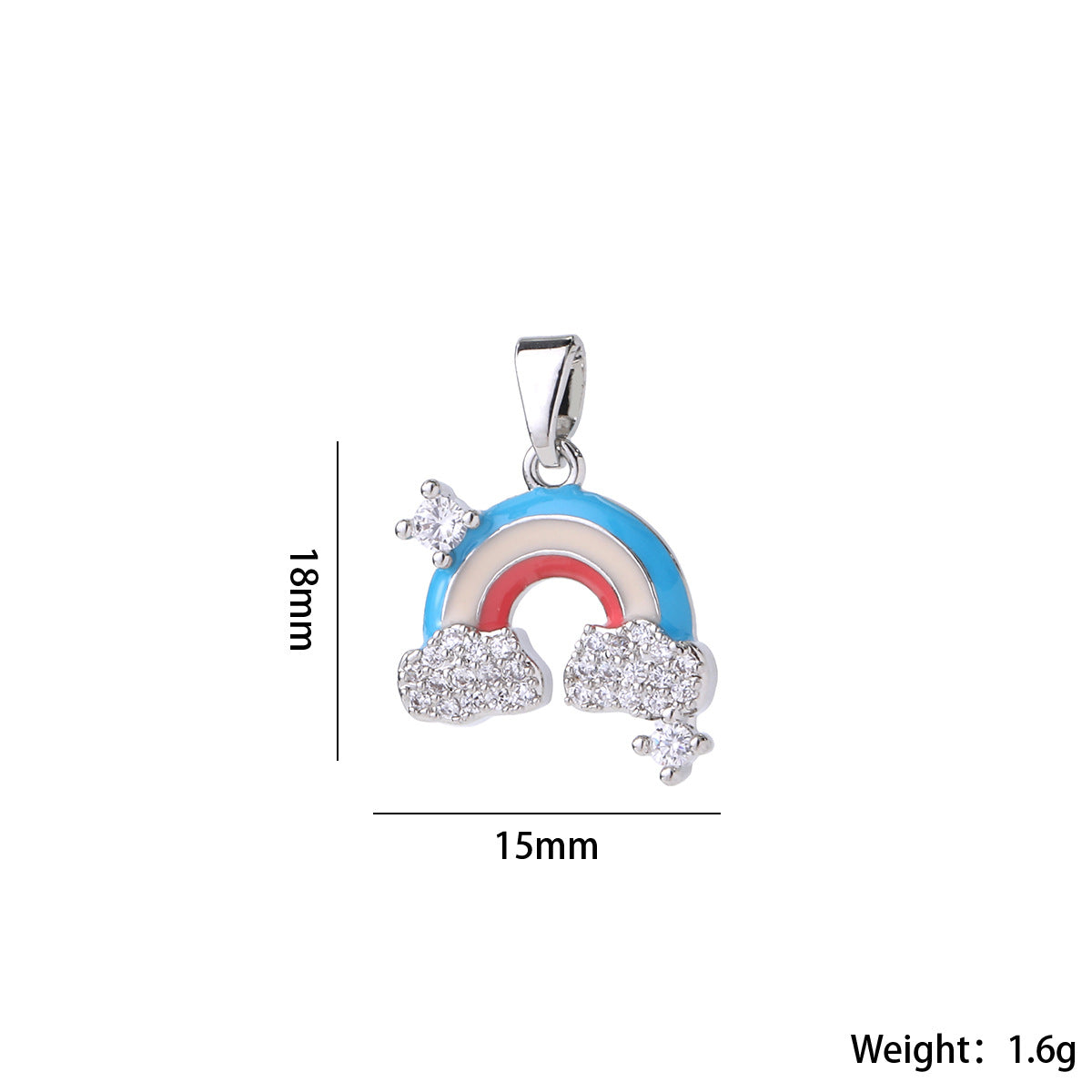 Wholesale Gold Plated Brass Rainbow Hot Air Balloon Pendant With Zircon DIY Necklace Making Jewelry Accessory Trendy Gift For Party