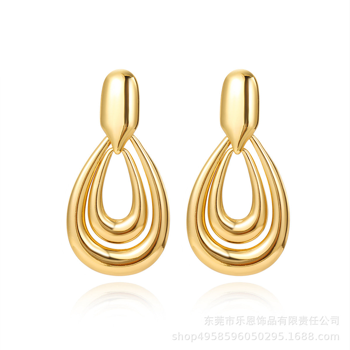Wholesale light luxury stainless steel pendant earrings