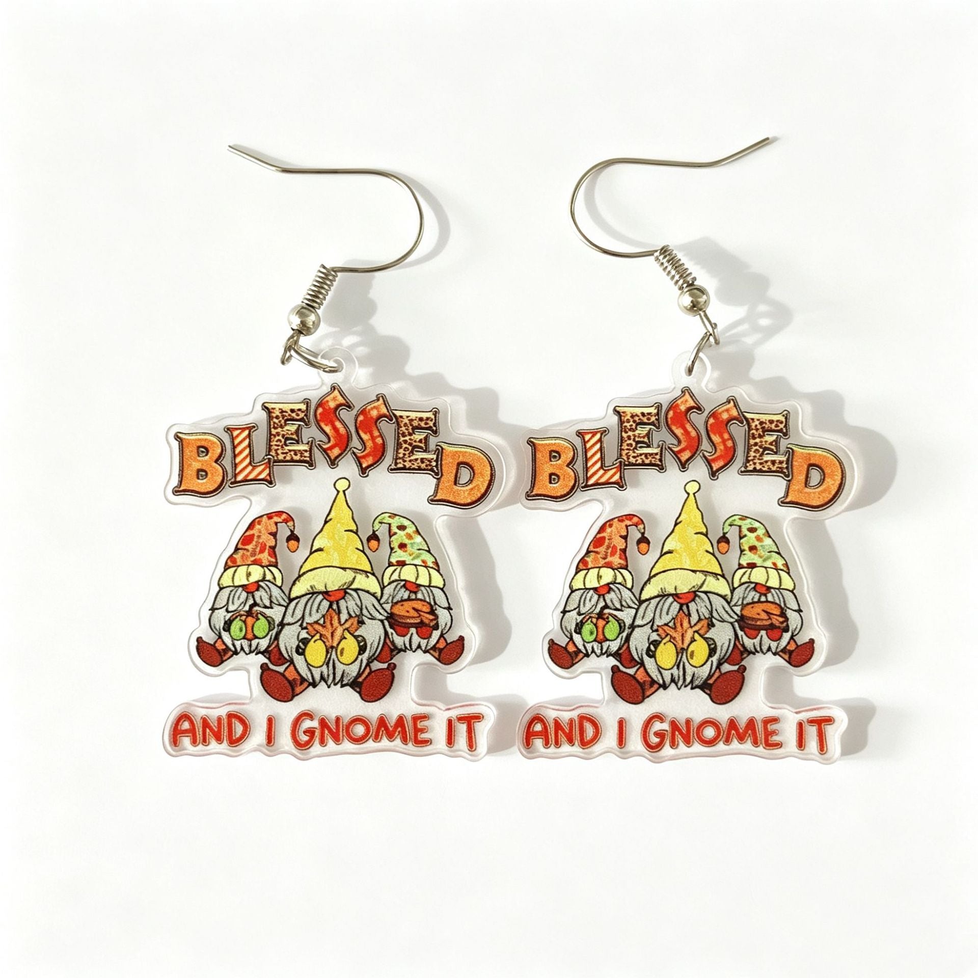 Wholesale Chic Thanksgiving Acrylic Earrings For Women Turkey Pumpkin Letter Design Jewelry Accessory Gift