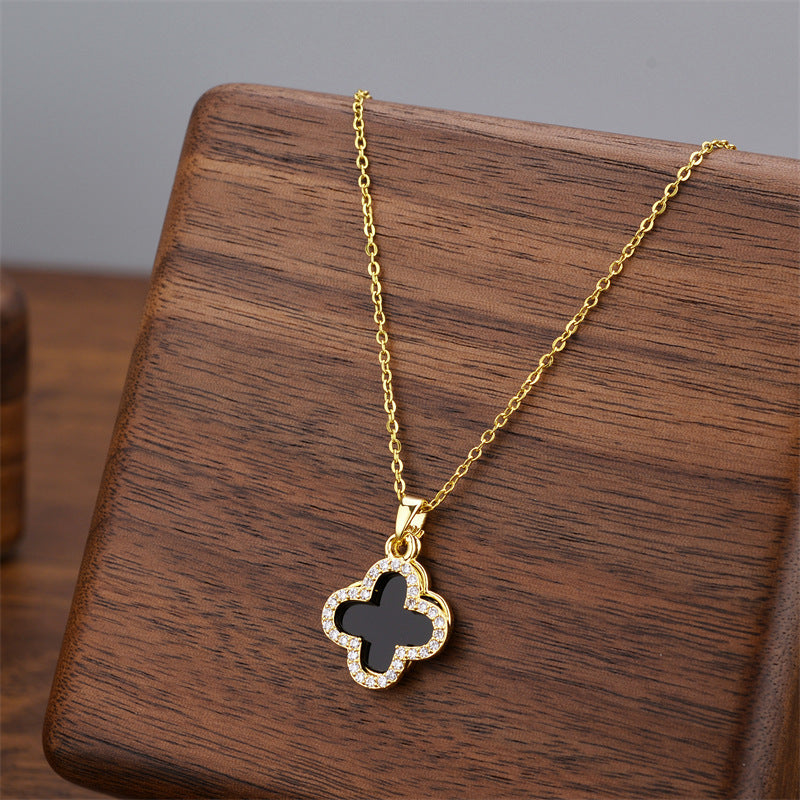 Wholesale Light Luxury Titanium Steel Necklace ACC-NE-Quanx007