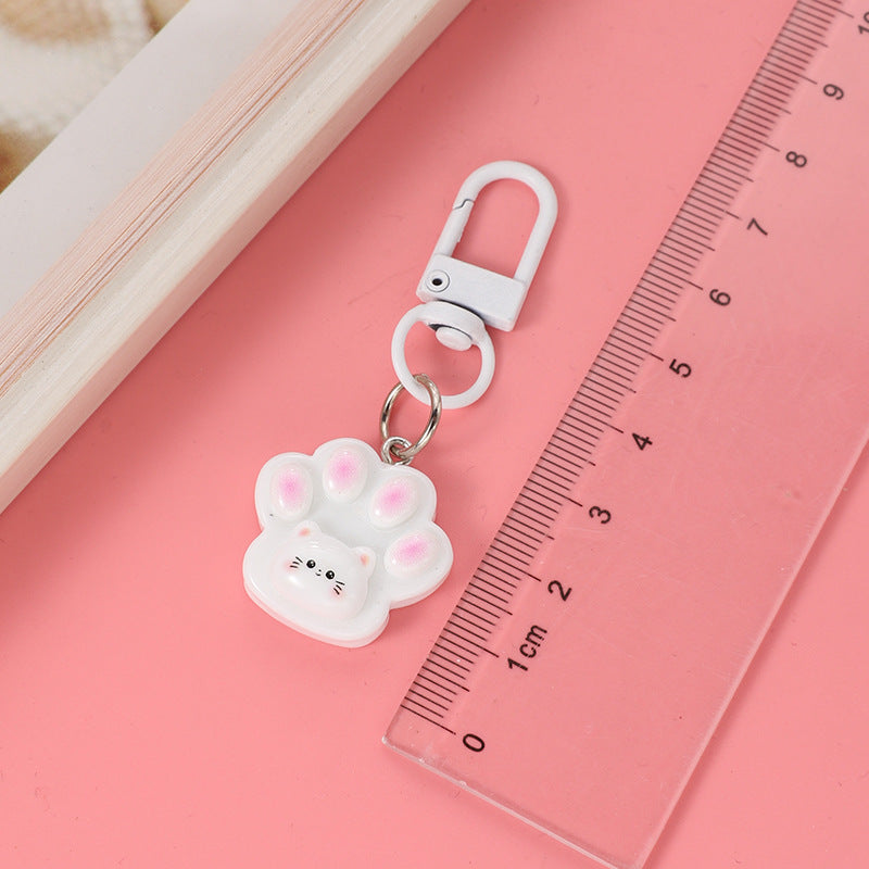 Wholesale Cute shiny cat paw keychain