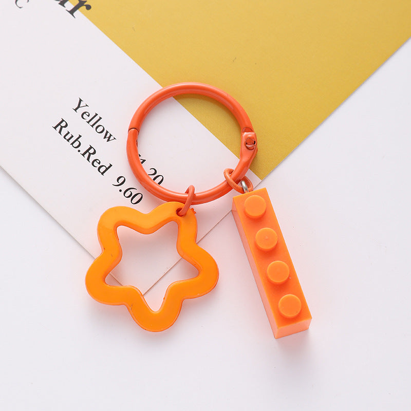 Wholesale acrylic colored five pointed star keychains ACC-KC-HuiMei012