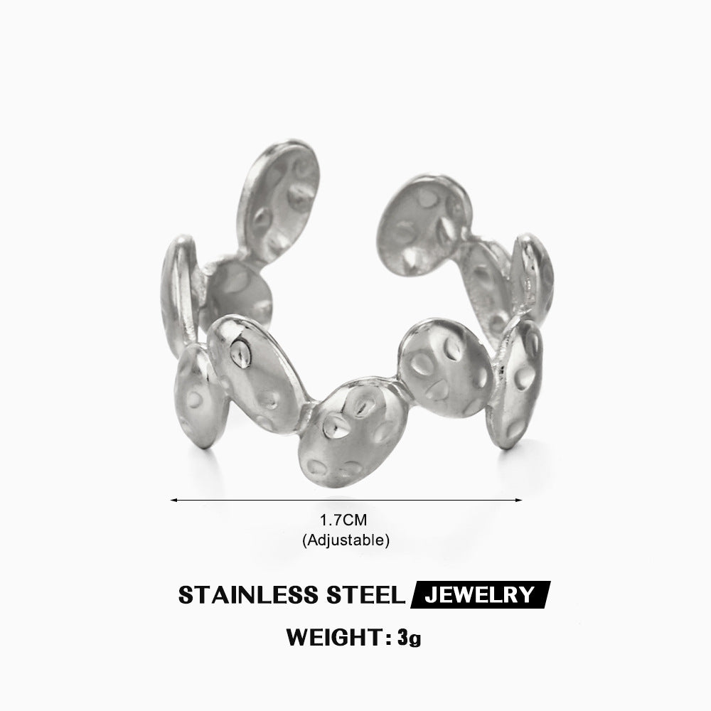 Wholesale Stainless Steel Love Heart 18K Gold Plated Open Adjustable Ring