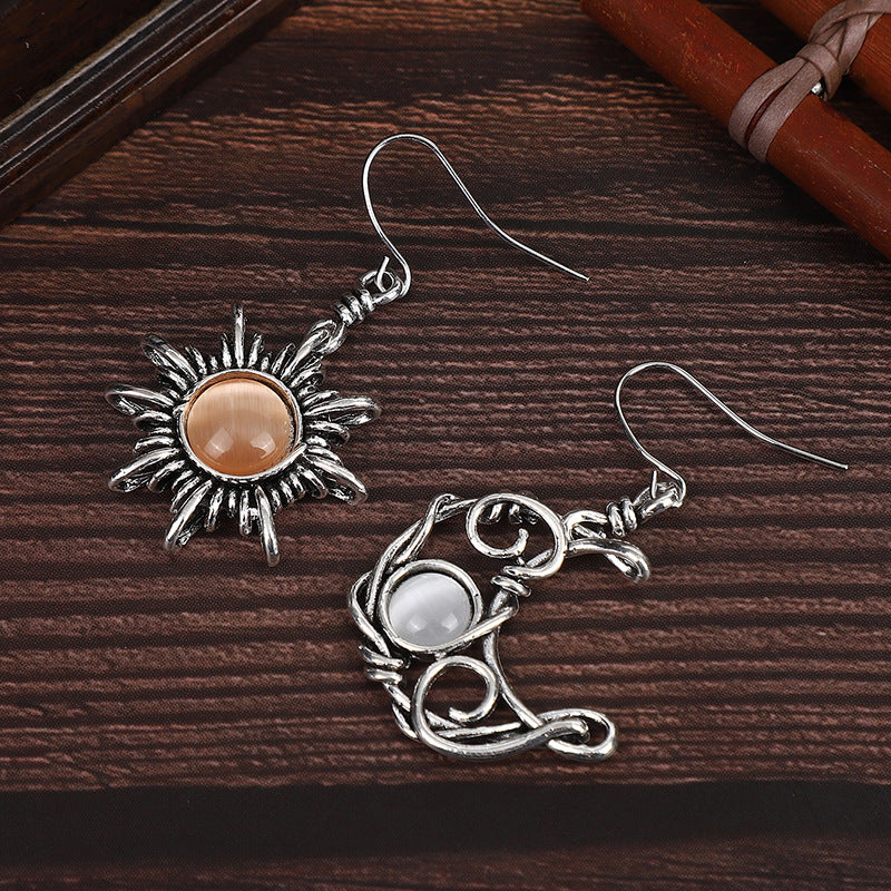 Wholesale  Bohemian Style Vintage Sun Moon Earrings