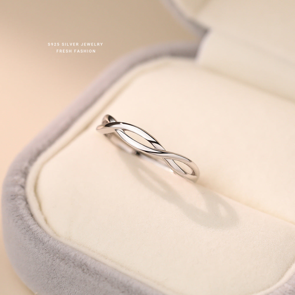 Wholesale love wrapped couple S925 sterling silver open adjustable ring