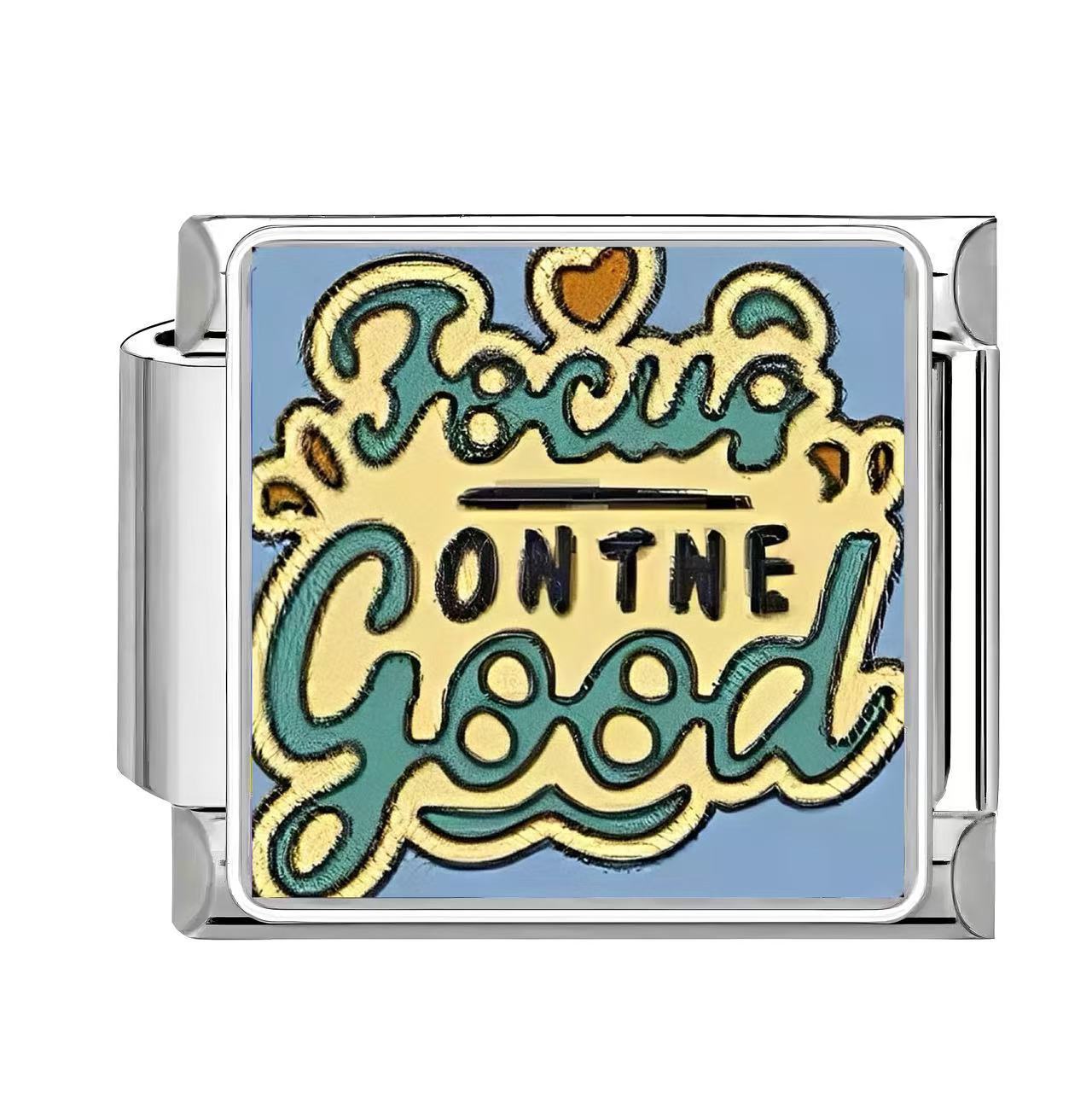 Wholesale Italian Charm Bracelet 9mm DIY English Pattern  Creative Stainless Steel Composable Bracelet