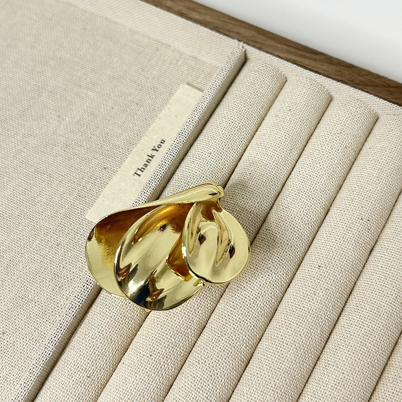 Wholesale  Light Luxury Multi-Layered Flower Leaf Ring