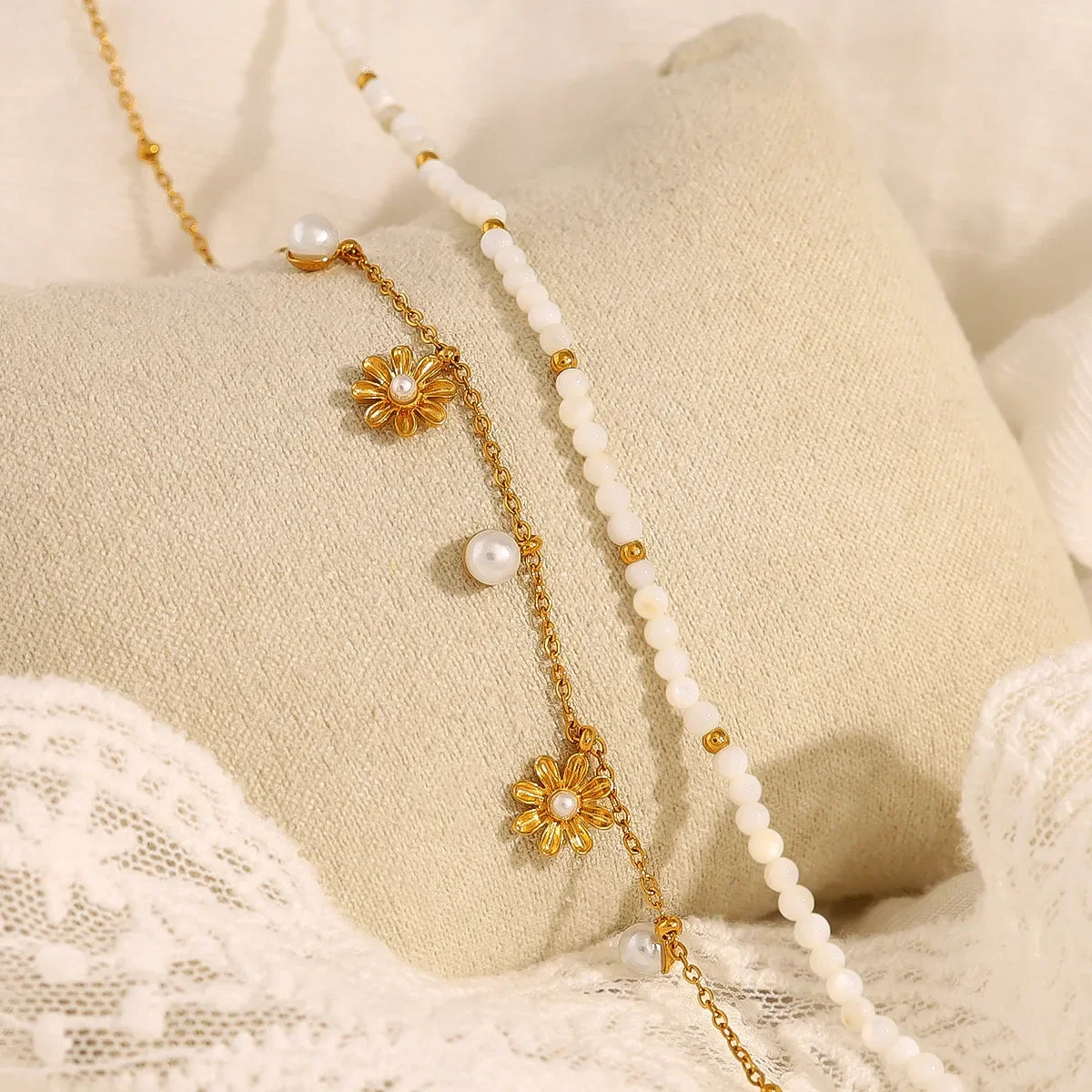 Wholesale Stainless steel Simple Shell Beaded Necklace