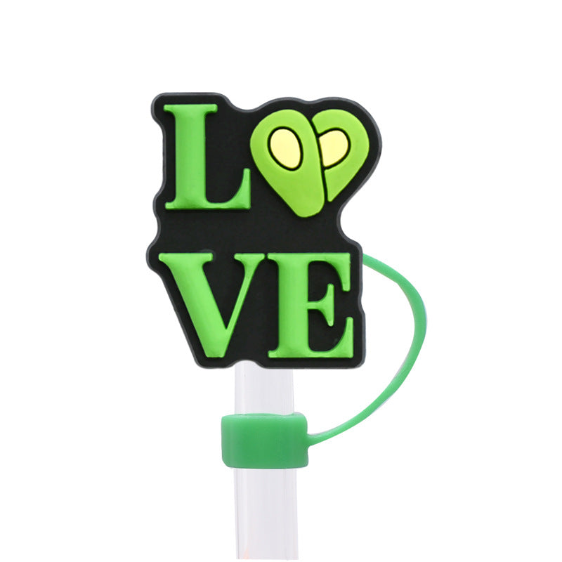 Wholesale Random 10pcs Avocado 8/10mm PVC Soft Straw Tube Cap