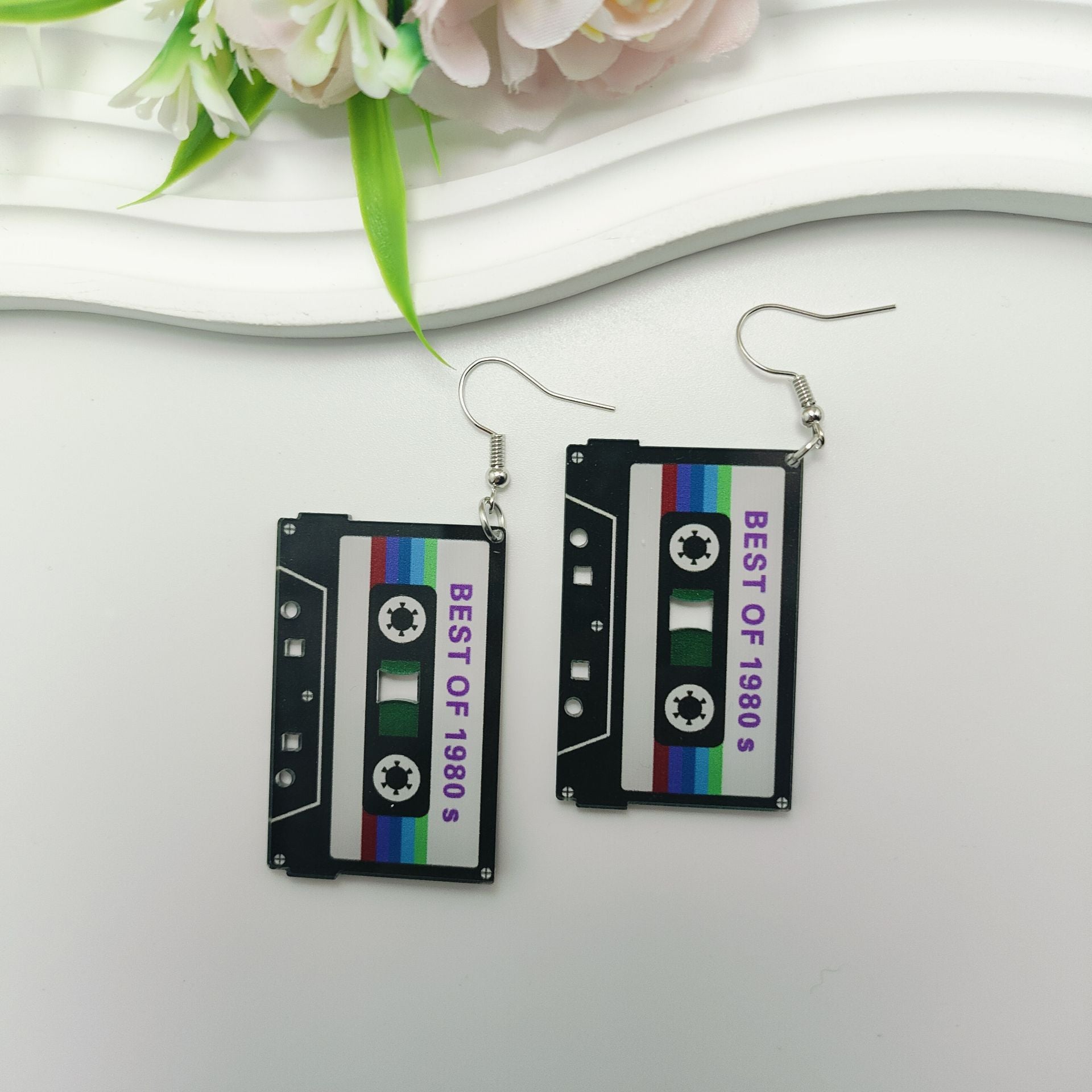 Wholesale Acrylic Retro Nostalgic Rubik's Cube Cute Cartoon Game Console Earrings ACC-ES-Qiyu021