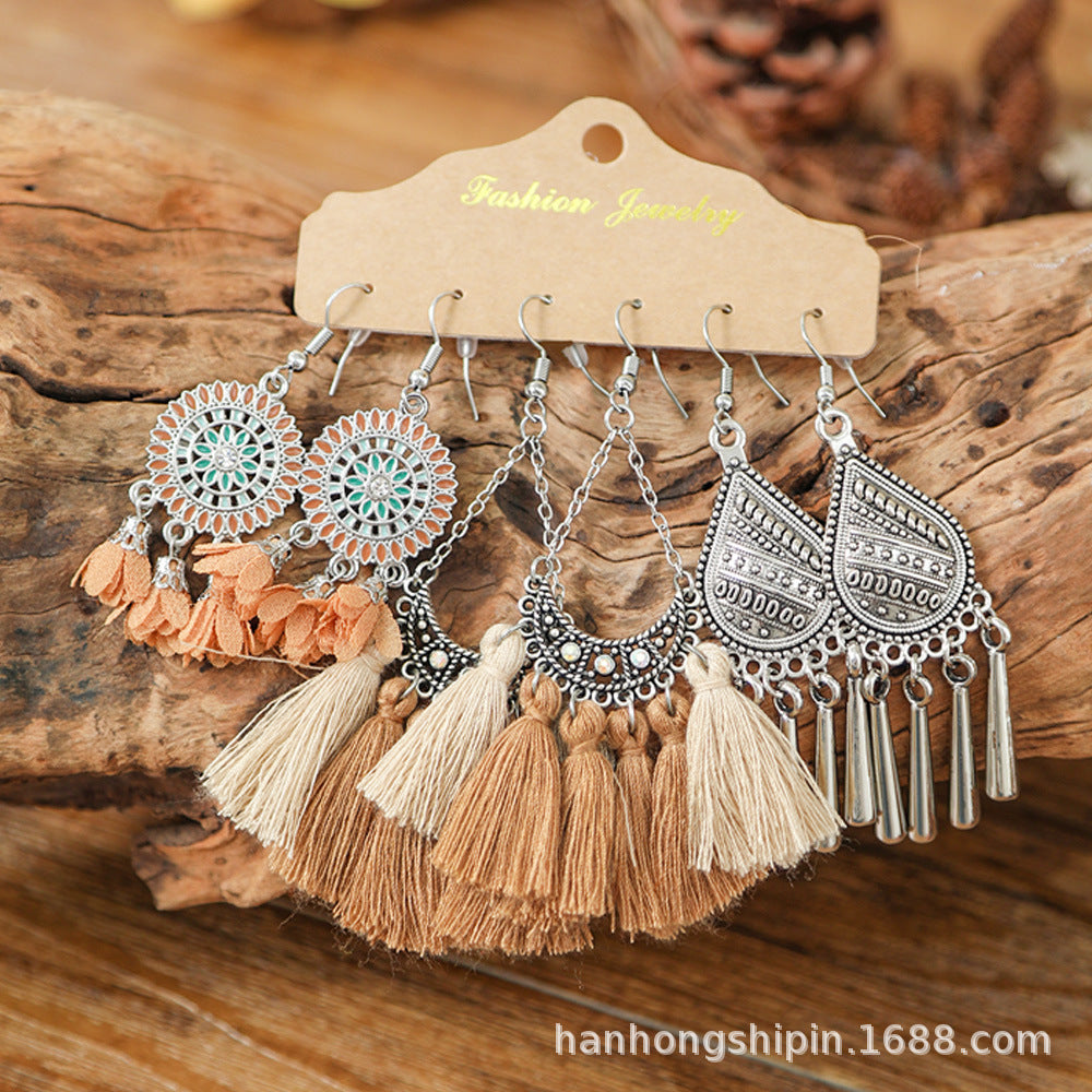 Wholesale Zinc Alloy Ethnic Style Hand woven Earrings Fashion Accessory Gift
